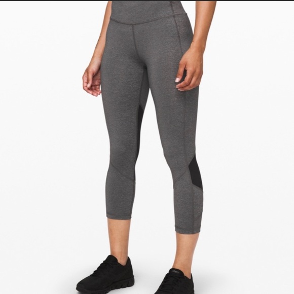 Lululemon Pace Rival Ceopped Gray Legging Size 4 - Picture 2 of 13
